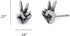 Boma Jewelry Sterling Silver Peace Sign Hand Stud Earrings...