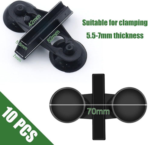 10 Pieces Aquarium Divider Suction Cup Clips, Glass Fixing Clips, Plastic Mesh Board Isolation Holders for Fish Tank (Black)...