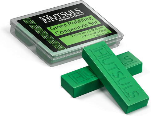 Knife Stropping Compound with Case - (2-Pack, Total 5 Oz) Get Razor-Sharp Edges with Knife Polishing Compound, Green Buffing Compound Bars are Eas...