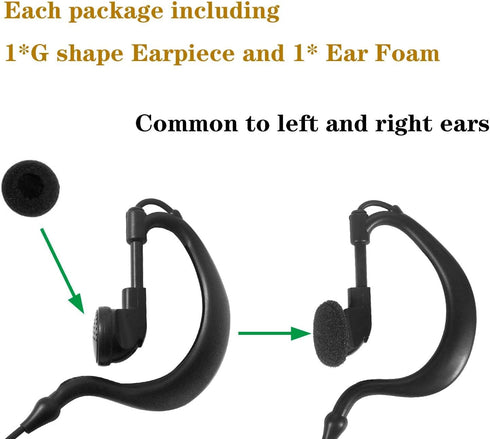 Kenwood Walkie Talkie Earpiece Headset for Baofeng uv-5r uv-9r bf-888s bf-f8hp tk-2202 tk-2402 tk-3402 nx-200 nx-320 Icom Retevis Radio with PU G ...