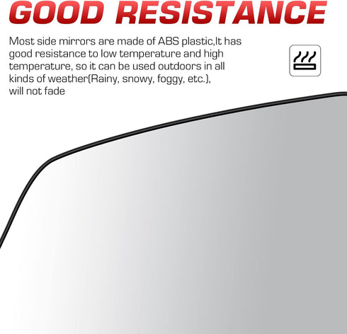 Left Driver Side View Heated Mirror Glass for GMC Acadia 2007-2016, Saturn Outlook 2007-2010, Chevrolet Traverse 2009-2016, Replace 15951926 33223...
