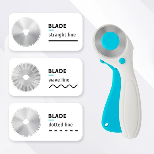 Professional Sewing Scissors Set: Big Scissors, Small Scissors, Rotary Cutter with 3pcs Extra Blades for Cutting Fabric...