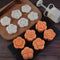 Cookie Stamp 6pcs 75g Moon Cake Mold Set, Thickness Adjustable Mid Autumn Festival DIY Hand Press Cookie Cutter Dessert Pastry Decoration Tool Moo...