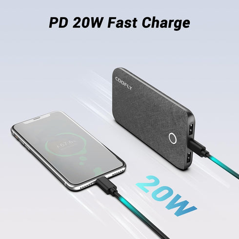 Portable Charger, 10000mAh 5V/3A Power Bank, USB C in&Out High-Speed Charging Battery Pack Portable Phone Charger for iPhone 15 14 13 12 11 Samsun...