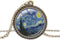 Starry Night Vincent Van Gogh Round Pendant Necklace with 26" Rolo Chain...