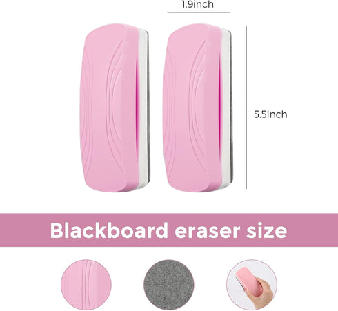 Ddaowanx Whiteboard Eraser, Magnetic Dry Erase Eraser, Glass Board Eraser,School and Office Supplies, Pack of 2 (Pink)...