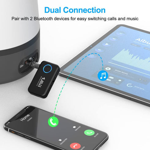 1Mii Bluetooth AUX Adapter for Car, Bluetooth 5.2 Wireless Audio Receiver for Home Stereo/Car Stereo/Wired Headphones/Speaker with Volume Control,...