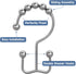 Titanker Shower Curtain Hooks Rings, Rust-Resistant Metal Double Glide Shower Hooks for Bathroom Shower Rods Curtains, Set of 12 Hooks - Chrome...