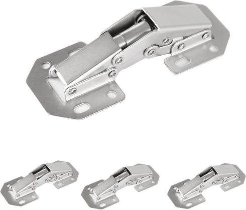 4-Pack Hidden Hinges for Cabinet Doors Frameless, Concealed Cabinet Hinges, Surface Mount Hinges...