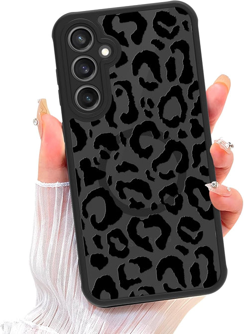 ZIYE Magnetic Case for Galaxy S23 FE Leopard Pattern Phone Case with Camera Protection,Silicone TPU Phone Protective Cover Cheetah Design Cases Co...