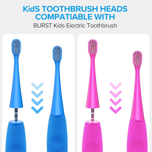 Replacement Toothbrush Heads Compatiable with BURST Kids Electric Toothbrush 10 Pack - Soft Charcoal Bristles for Gentle on gum and Deep Cleaning,...