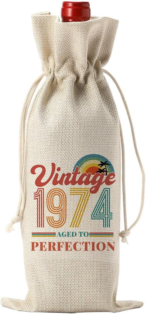 PKW 50th Birthday Decorations for Women Her, 50th Birthday Wine Bag, Funny 50th Birthday Gifts for Women Wine Bag, Wine Bag 50th Birthday Gifts, 5...