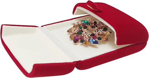 Premium Grade Classic Red Velvet Jewelry Present Box Storage Case Packaging for Brooch Memorial Pin Award Badge Unique Design...