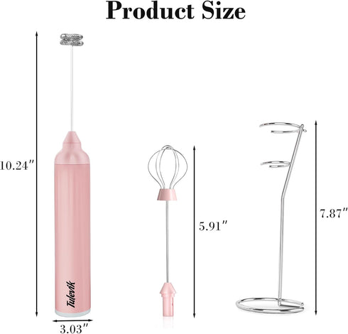 Milk Frother Handheld, Electric Frother Wand With Stand, Coffee Frother With USB Rechargeable 3 Speeds, Mini Frother for Coffee Latte, Cappuccino,...