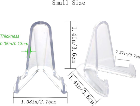 50 PCS Acrylic Display Holder Clear Display Easel Stands for Coins Capsules Phone Medals Stones Cards (Small)...