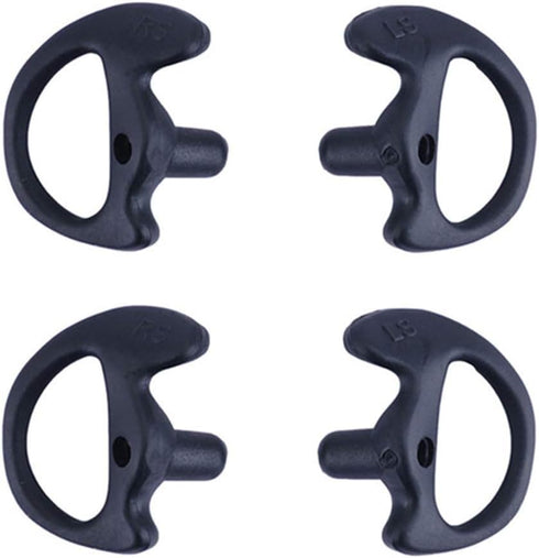 Two Way Radio Ear Mold Replacement Soft Silicone Ear Insert Earmold for Acoustic Coil Tube Earpiece (Black, 2 pair small)...