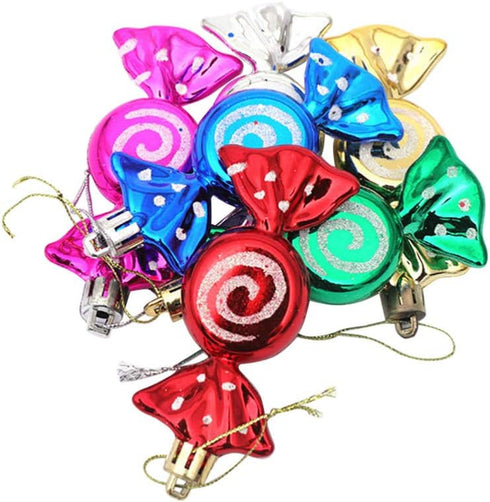 Happyyami 6pcs Sweets Candy Ornaments Xmas Tree Hanging Decorations for Home Wedding Christmas Birthday Party Decoration...