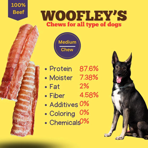 Woofley's Beef Trachea - (6 Inch 10 Pack) - Trachea Treats for Dogs - Natural Source of Glucosamine and Chondrotin for Joint Health - 100% Natural...
