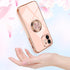 Omorro for Pink iPhone 11 Case for Women Ring Holder, Built-in 360 TPU Rotation Kickstand Rings Cases with Stand Glitter Plating Rose Gold Edge Wo...