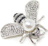 Honbay Fashion Vintage Gold Tone Honey Bee Brooch with Rhinestones and Pearl...