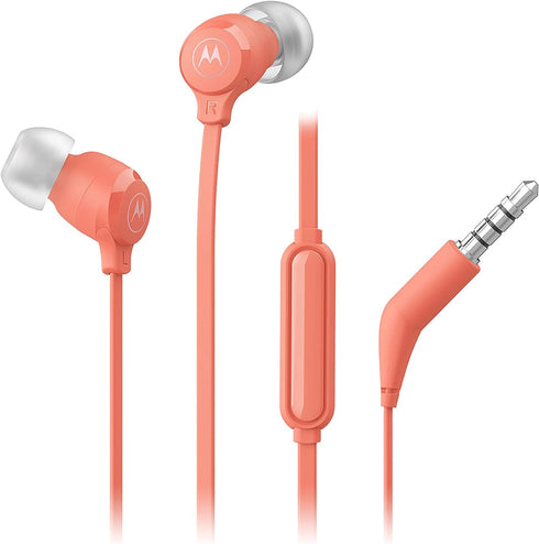Motorola Earbuds 3-S Wired Earbuds with Microphone - Corded in-Ear Headphones, Comfortable Lightweight Silicone Ear Buds, Non-Tangle Flat Cable, 9...