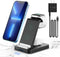 3 in 1 15W Dual Coils Wireless Charging Station, Compatible with iPhone 15/14//13/12/11/X/8 Series,Watch Series 8/7/6/SE/5/4,AirPods 3/2/Pro,and A...