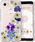 Unov Pixel 3 Case Clear with Design Soft TPU Shock Absorption Slim Embossed Floral Pattern Protective Back Cover for Pixel 3 5.5 inch (Flower Blos...