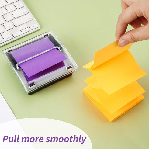 EOOUT Sticky Note Holder, 3x3 Inches, Sticky Note Dispenser, Black Pop-up Note Holder, Self-Stick Note Pad for Office Home Classroom Desk Supplies...