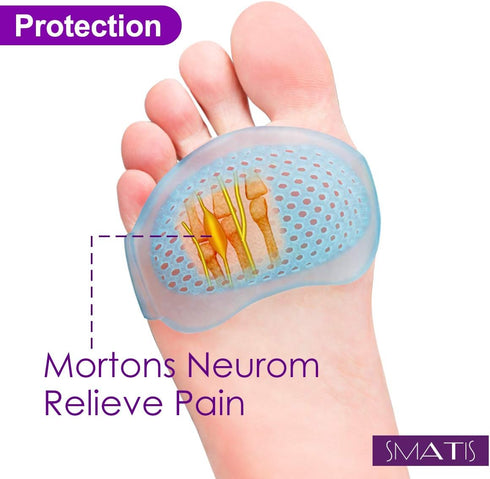 Ball of Foot Cushions?2 Pairs? Metatarsal Pads Soft Gel Ball of Foot Pads Mortons Neuroma Callus Metatarsal Foot Pain Relief...
