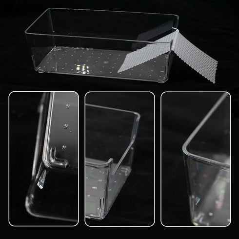 2 Pack Large Transparent Hermit Crab Water Tank with Climbing Ramp, Hermit Crab Aquarium Tank Cage Salt Water Pool Accessories, Hermit Crab Habita...