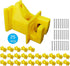 25 Pack Electric Fence Wood Post, Nail on Insulators, Nail In Insulators, 1-1/2 Inch Extender Wood Post Insulators with Nails - Yellow (25 Pack)...