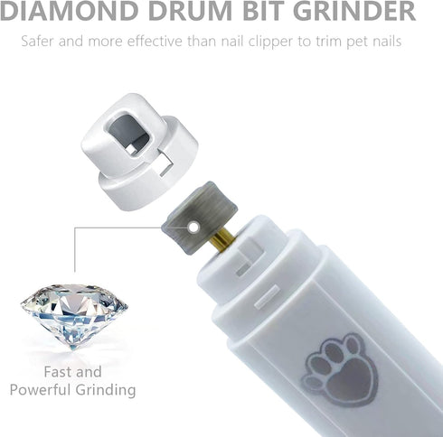 Dog Nail Grinder, Upgraded Pet Cat Dog Nail Trimmers Clippers Kit, 2 Speed Rechargeable Electric Pet Nail Grinder Quiet Low Noise Grooming & Smoot...