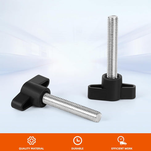 M6 x 15mm Z Type Handle Thumb Screws Plastic Head Mechanical Handle Bolts T-Shaped Wing Adjustable Knobs Carbon Steel, 5 PCS...