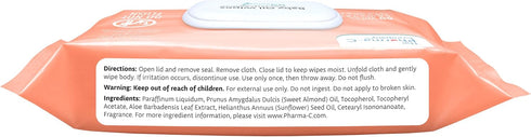 *NEW* The Pharma-C Company Baby Oil Wipes. (60 Wipes) Enriched with Almond and Sunflower Oils, Aloe and Vitamin E....