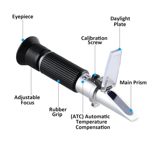 Alcohol Refractometer for Spirit Alcohol Volume Percent Measurement 0~80% v/v. Alcohol Volume Meter for Alcohol Liquor Production Spirit Alcohol M...