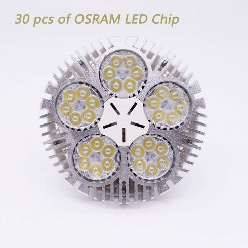 Aolyty 45w (85W Equivalent) PAR38 LED Bulb White 6000K 3500lm E26 Base 35 Degree Beam Angle Track Spotlight with Fan AC 120v (White)...