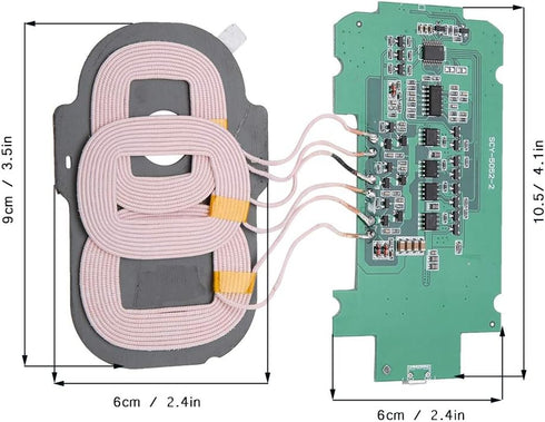 Wireless Charging Module DIY QI Standard 3 Coils Circuit Board Wireless Charging Transmitter, 5V 2A...