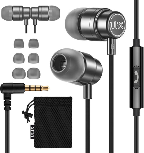 UliX Rider Wired Earbuds in-Ear Headphones, Earphones with Microphone, 5 Years Warranty, with Anti-Tangle Cable, Ear Buds for iPhone, iPad, Samsun...