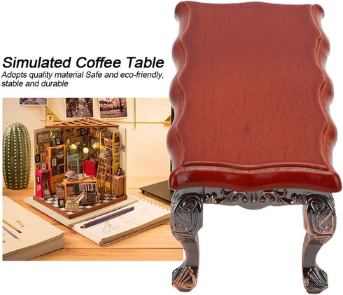 1:12 Miniature Doll Furniture,Miniature Simulated Coffee Table with Relief Mini Model Toy Dollhouse Accessories for Doll House Toy Home Decoration...