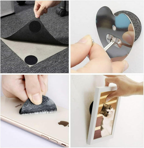 Adhesive Tape - 30PCS Sticky Back Hook Loop Dots - Double Sided Industrial Strength - Heavy Duty Rug Carpet Gripper Pad Mounting Tape for Wall Dec...