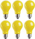 6 Packs 3W A60 LED Bug Light Bulbs Yellow LED Bulbs E26 Outdoor Bug Light Bulb 25W Equivalent 2000K Amber Glow Bug Light Bulb Night Light for Bedr...
