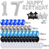 17th birthday Decorations Birthday Party Supplies Set- Foil Happy Birthday Banner Foil Balloons Number 17 and Star Shape Balloons 47 pcs Latex bal...