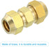 PATIKIL 1/2" OD Brass Flare Union Connector, 2 Set Air Conditioning Copper Double Pipe Extension Joint Connectors Pipe Hose Fitting with Nut, 1.77...