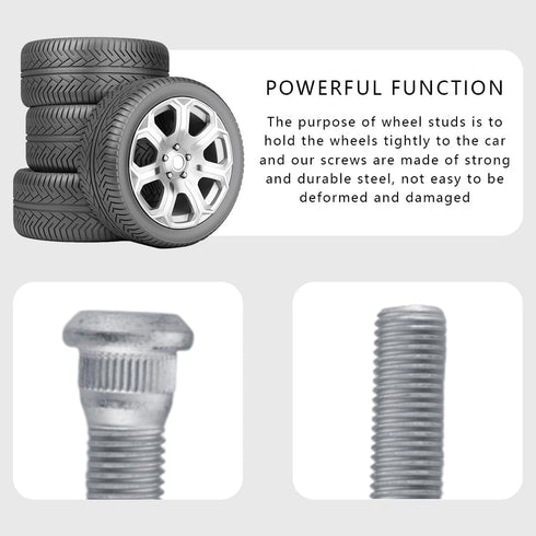 5PCS Wheel Studs, 49mm Long & M12x1.5 Steel Lug Bolts, Steel Tire Studs Replacemnet OEM#610-266 90942-02049 Wheel Lug Stud Car Accessories Compati...