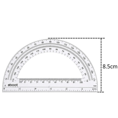 eBoot Plastic Protractor Protractor 180 Degrees, 4 Inch and 6 Inch, Clear, 2 Pieces...