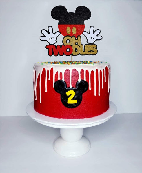 Oh Twodles Mouse Cake Topper 2nd Birthday Party Supplies Cake Decorations Second Birthday Party Theme...