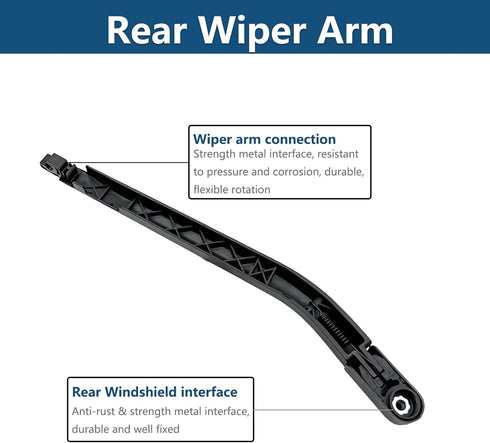 Rear Wiper Arm Blade Set Replacement for Toyota 4Runner 2003-2009, Rear Windshield Wiper for Back Windshield Window - 8524235020, 8524235021, 8529...