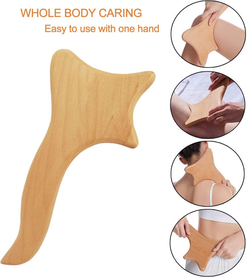 Whole Body Wood Scraping Board, Wooden Massage Tool, can be Used for Body Shaping, Cellulite Reduction, Gua Sha, Muscle Relaxation 13x6.3 inches...