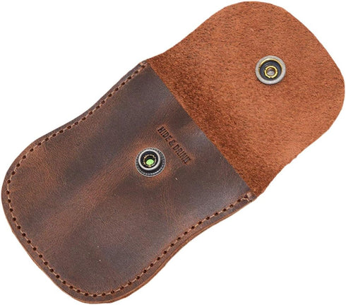 Hide & Drink, Curvy Coin Pouch, Pocket Case for Pennies, Rustic Bag, Travel Accessory, Full Grain Leather, Handmade, Bourbon Brown...