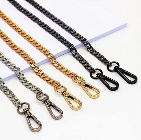 55" DIY Iron Flat Chain Strap Handbag Chains Accessories Purse Straps Shoulder Cross Body Replacement Straps with Metal Buckles Replacement Straps...
